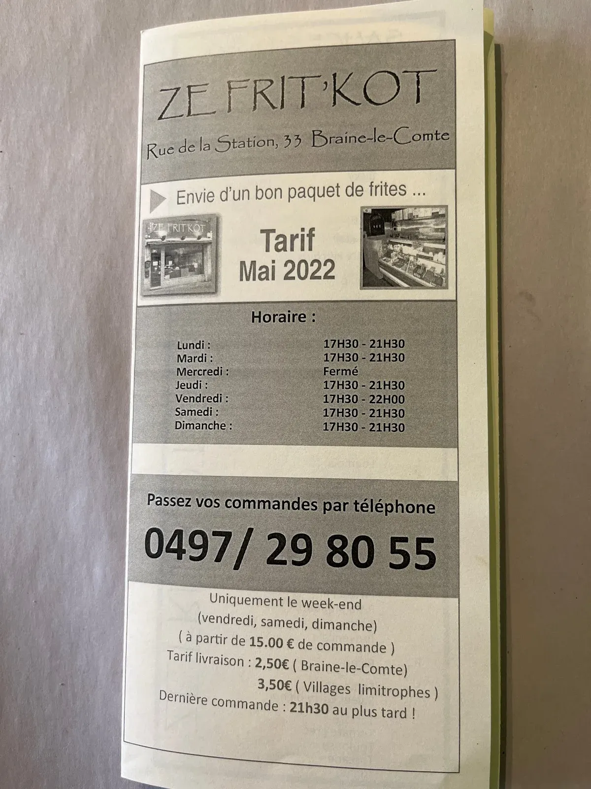 Friterie Ze Frit'Kot à Braine-le-Comte